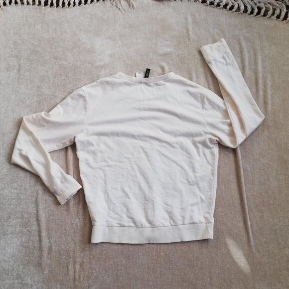 H&M Stay Positive Off White Sweatshirt Size Small - Picture 2 of 7